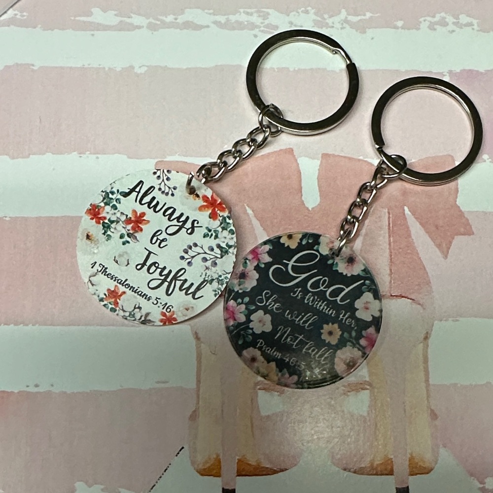 ❣️5|$25❣️Floral Inspirational Keychain Set